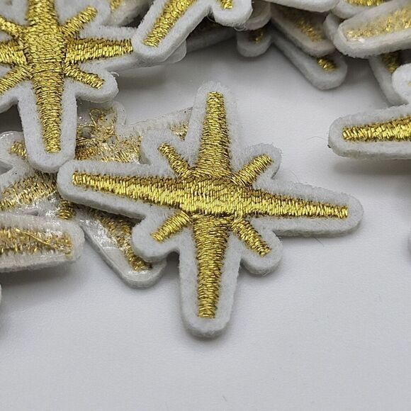 Pcs 44 Iron on Applique Embroidered Stars 1in - Picture 1 of 4